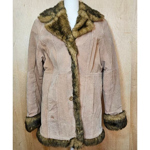 Jamie Nicole Collection 100% Genuine Leather Jacket With Fur Trim Size‎ Medium - Picture 8 of 11